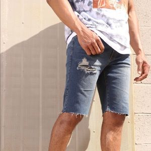 Fashion Nova Earl Denim Shorts - Dark Wash 34